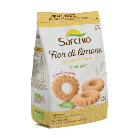 SARCHIO Fior di Limone Μπισκότα με Λεμόνι Βιολογικά Χωρίς γλουτένη Χωρίς λακτόζη 200g