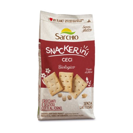 SARCHIO Snackerini Κράκερς Ρεβιθιού Βιολογικά Χωρίς γλουτένη Χωρίς λακτόζη 180g