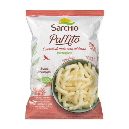 SARCHIO Paffito Σνακ με Καλαμπόκι Βιολογικό Vegan Χωρίς γλουτένη 45g