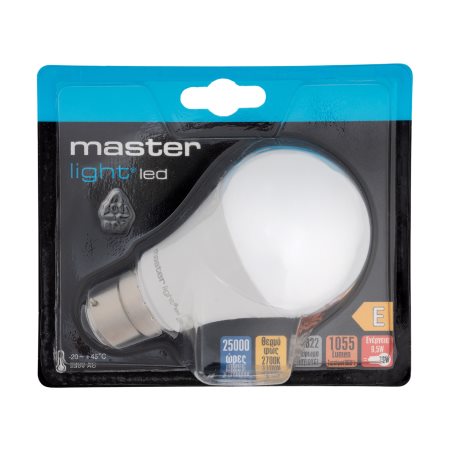 MASTER LIGHT Λαμπτήρας Led Θερμό Φως 9,5W B22
