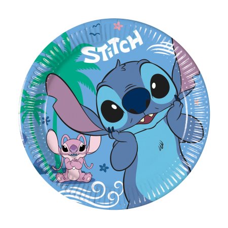 DECORATA Πιάτα Μεσαία Χάρτινα Stitch&Angel 0% Πλαστικό 20cm 8τεμ