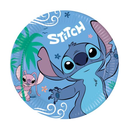 DECORATA Πιάτα Μεγάλα Χάρτινα Stitch&Angel 0% Πλαστικό 23cm 8τεμ