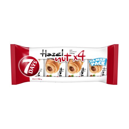 7DAYS Hazelnut x4 Κρουασάν με γέμιση Φουντουκιού 4Χ70g