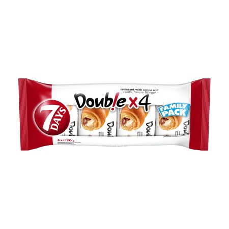 7DAYS Double x4 Κρουασάν με γέμιση Κρέμα Κακάο & γεύση Βανίλια 4x70g