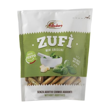 VALLEDORO Zufi Κριτσίνια Μίνι με γεύση Πέστο 100g
