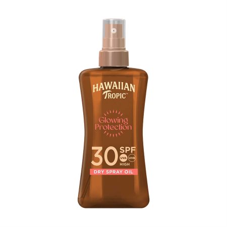 HAWAIIAN TROPIC Glowing Protection Λάδι Μαυρίσματος Σπρέι Spf30 200ml