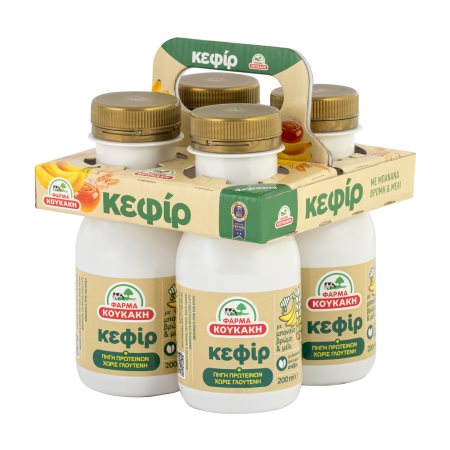 ΦΑΡΜΑ ΚΟΥΚΑΚΗ Κεφίρ με Μπανάνα Βρώμη & Μέλι με Στέβια Χωρίς γλουτένη 4x200ml