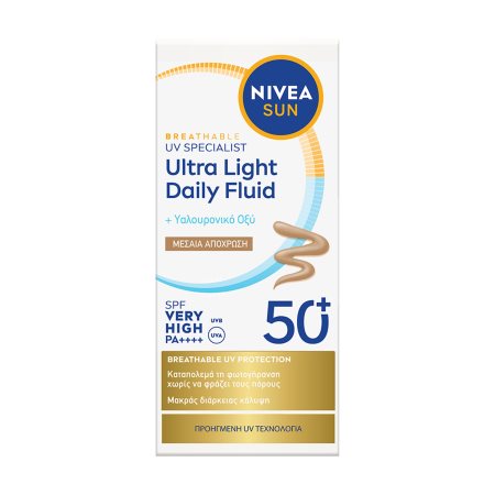 NIVEA SUN Breathable UV Specialist Κρέμα Προσώπου Invisible Light Tinted Medium Spf50+ 40ml