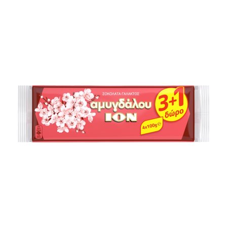 ΙΟΝ Αμυγδάλου Σοκολάτα Γάλακτος 3x100g +1 Δώρο