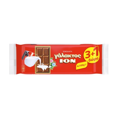ΙΟΝ Γάλακτος Σοκολάτα 3x100g +1 Δώρο