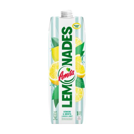 AMITA Lemonades Φρουτοποτό με Λεμόνι & Μέντα Χωρίς ζάχαρη 1L