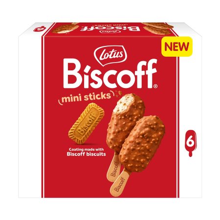 LOTUS Mini Sticks Παγωτό Ξυλάκι Biscoff 6τεμ 219g (300ml)