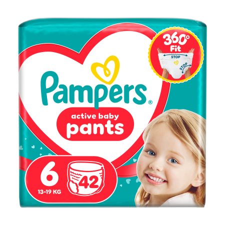 PAMPERS Active Baby Pants Πάνες Βρακάκι Νο6 13-19kg 42τεμ