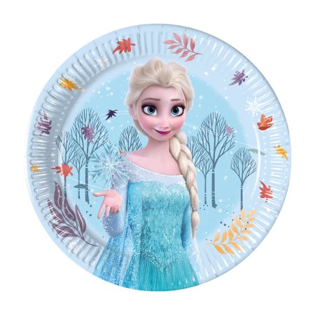 DECORATA Πιάτα Χάρτινα 0% Πλαστικό Frozen Wonder 20cm 8τεμ