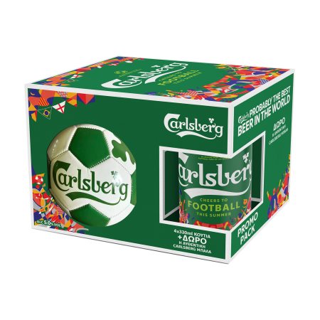 CARLSBERG Μπίρα Pilsner 4x330ml + Μπάλα Δώρο