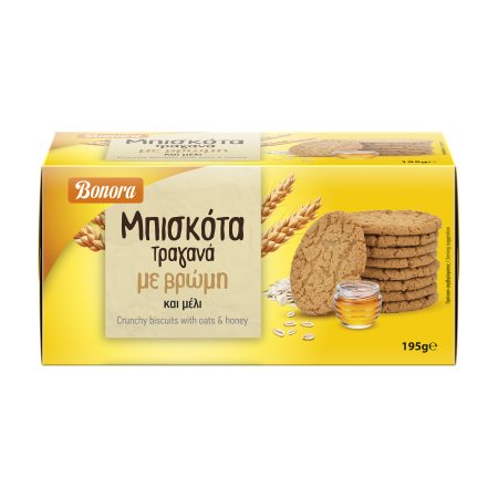 BONORA Μπισκότα Τραγανά με Βρώμη και Μέλι 195g