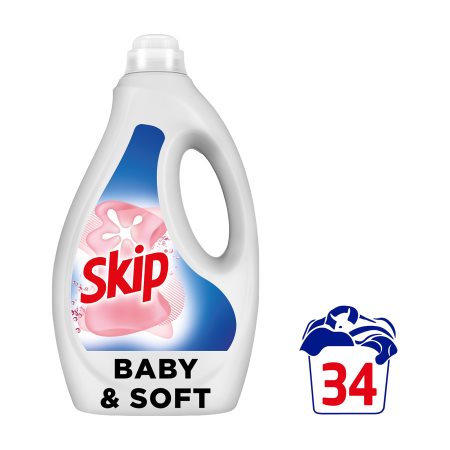 SKIP Απορρυπαντικό Πλυντηρίου Ρούχων Υγρό Baby & Soft 34 πλύσεις