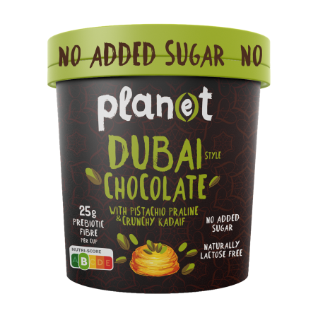 PLAN(E)T Παγωτό Dubai style Chocolate Vegan Χωρίς λακτόζη Χωρίς προσθήκη ζάχαρης 250g (420ml)