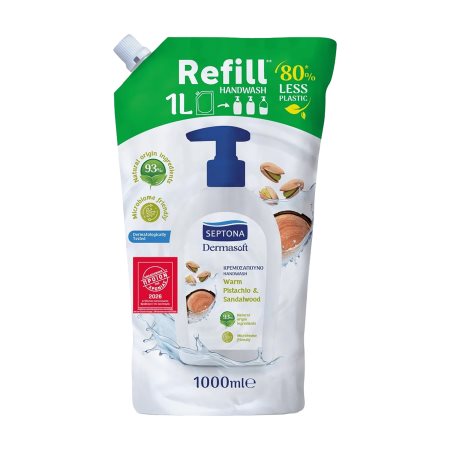 SEPTONA Dermasoft Κρεμοσάπουνο Pistachio & Sandalwood Ανταλλακτικό 1lt