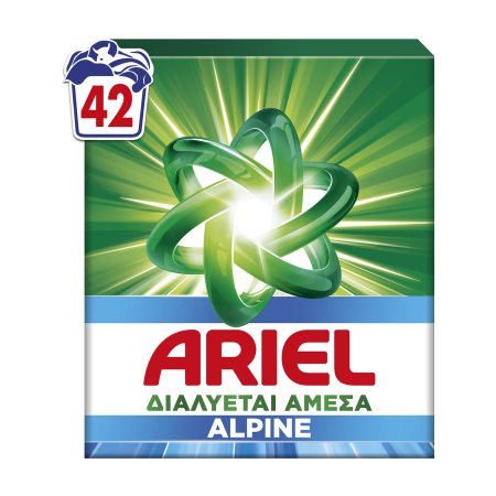 ARIEL Απορρυπαντικό Πλυντηρίου Ρούχων Σκόνη Alpine 42 πλύσεις