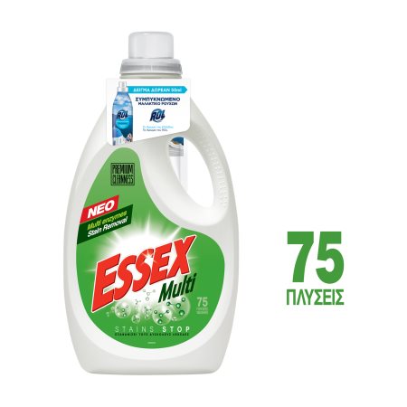 ESSEX Multi Απορρυπαντικό Πλυντηρίου Ρούχων Υγρό 75 πλύσεις & Δώρο ROL Μαλακτικό 2 πλύσεις