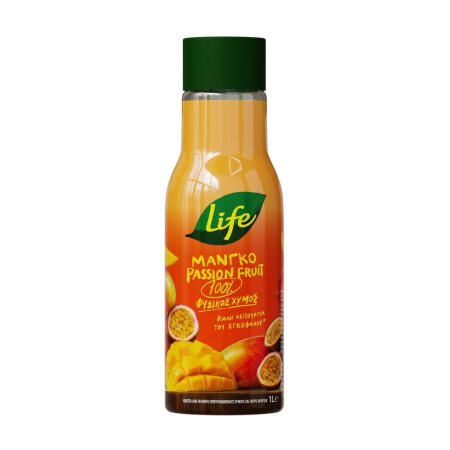 LIFE Φυσικός Χυμός Μάνγκο Passion Fruit 1lt