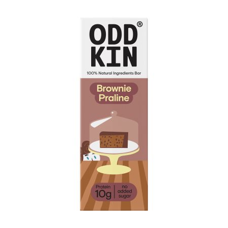 ODDKIN Μπάρα Πρωτεΐνης Brownie Praline Χωρίς γλουτένη Χωρίς προσθήκη ζάχαρης 50g
