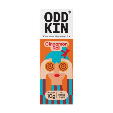 ODDKIN Μπάρα Πρωτεΐνης Cinnamon Roll Χωρίς γλουτένη Χωρίς προσθήκη ζάχαρης 50g