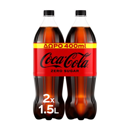 COCA-COLA Zero Χωρίς ζάχαρη 2x1,5lt τα 400ml Δώρο