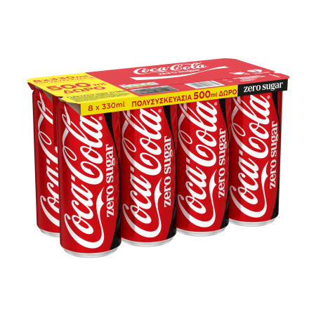COCA-COLA Zero Χωρίς ζάχαρη 8x330ml τα 500ml Δώρο