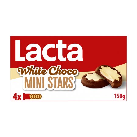 LACTA Mini Stars Μπισκότα με Λευκή Σοκολάτα 150g
