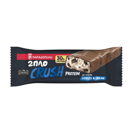 ΠΑΠΑΔΟΠΟΥΛΟΥ 2πλο Crush Protein Μπάρα με γεύση Cookies & Cream 50g