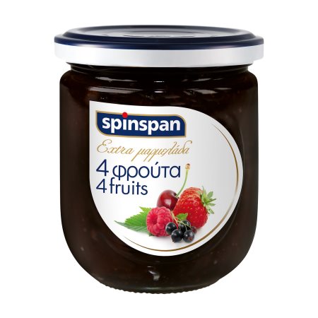 SPIN SPAN Extra Μαρμελάδα 4 Φρούτα Χωρίς γλουτένη 380g