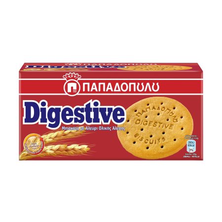 ΠΑΠΑΔΟΠΟΥΛΟΥ Digestive Μπισκότα Ολικής Άλεσης Vegan 250gr